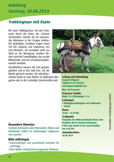 Familien-Programme 2019 im Schwäbischen Albverein.