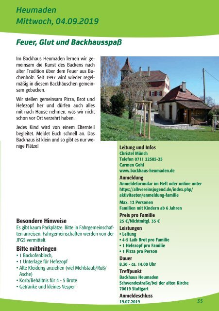 Familien-Programme 2019 im Schwäbischen Albverein.