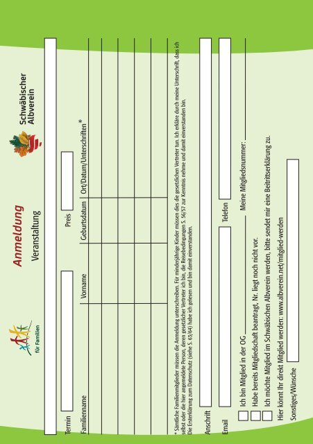 Familien-Programme 2019 im Schwäbischen Albverein.