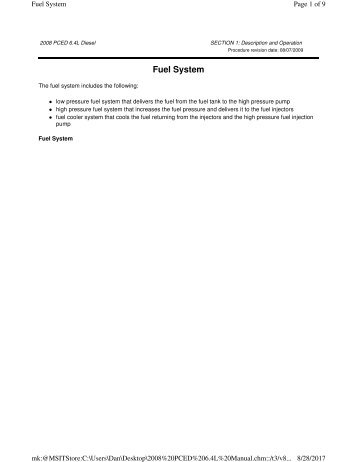 2008 64 PCED - Fuel System