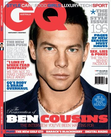 GQ AUSTRALIA_ BEN COUSINS_COVER