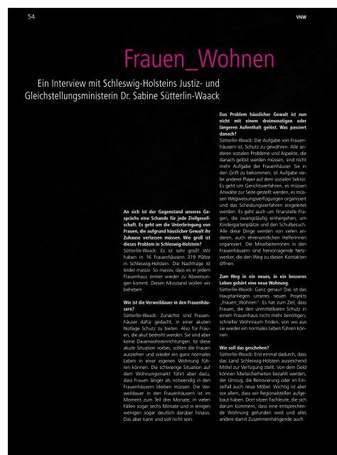 VNW-Magazin - Ausgabe 5/2018