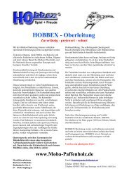 HOBBEX - Oberleitung - Modelleisenbahnen B. Paffenholz