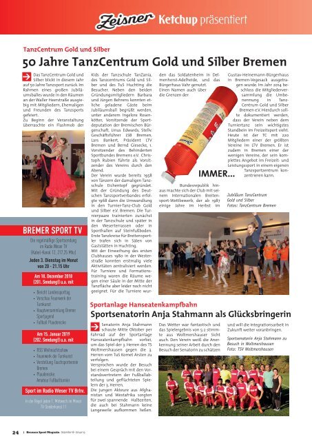 BREMER SPORT Magazin | Dezember 18 - Januar 19