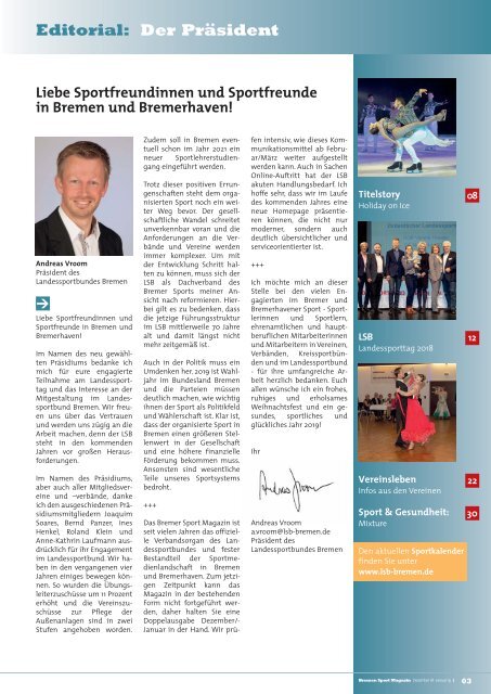 BREMER SPORT Magazin | Dezember 18 - Januar 19