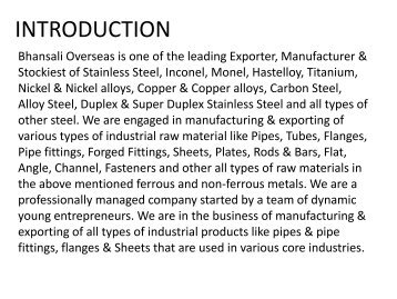 Manufacturer, Supplier and Exporter of Pipes in India