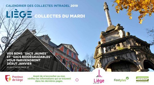 Calendrier Intradel 2019 des collectes de déchets du mardi