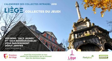 Calendrier Intradel 2019 des collectes de déchets du jeudi