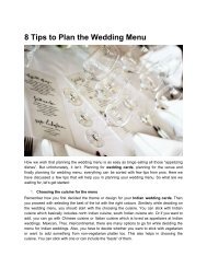 8 Tips to Plan the Wedding Menu