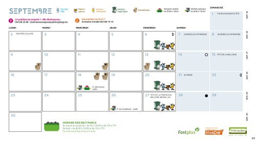 Calendrier Intradel 2019 des collectes de déchets du vendredi