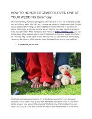 HOW TO HONOR DECEASED LOVED ONE AT YOUR WEDDING CEREMONY