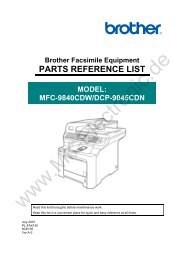 Brother Facsimile Equipment PARTS REFERENCE ... - MK Electronic