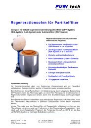 Regenerationsofen für Partikelfilter - PURItech GmbH & Co. KG