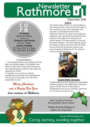 DECEMBER Newsletter 2018