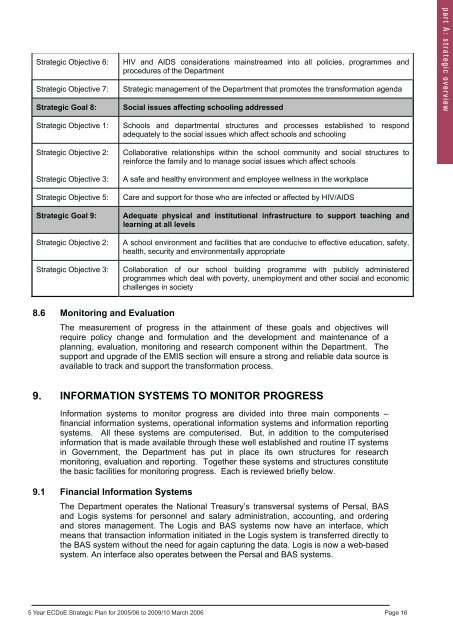 part a: strategic overview - Department of Education