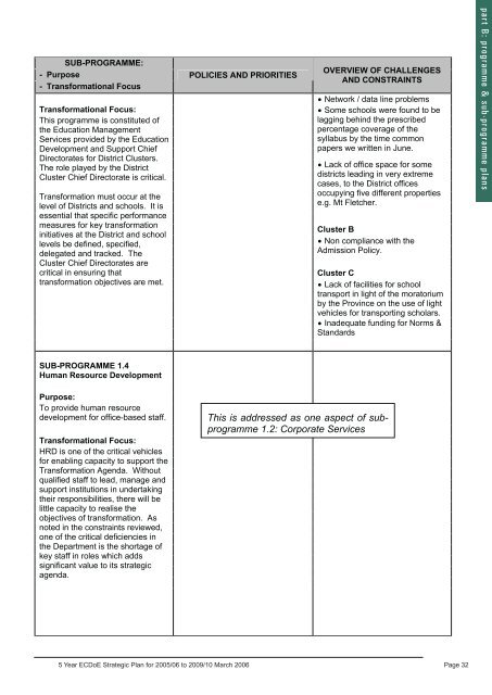 part a: strategic overview - Department of Education