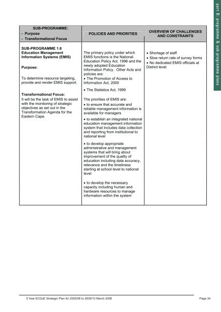 part a: strategic overview - Department of Education