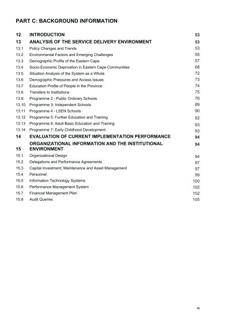 part a: strategic overview - Department of Education