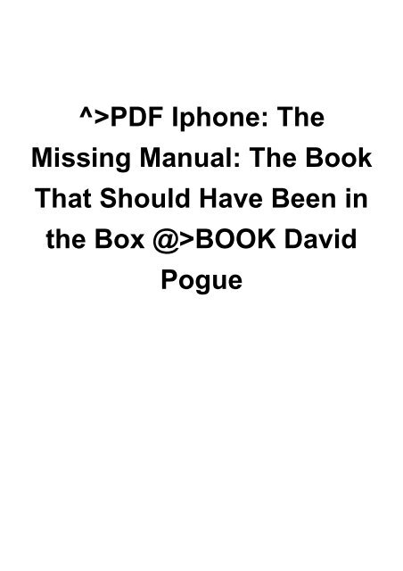 Iphone-The-Missing-Manual-