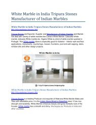 White Marble in India Tripura Stones Manufacturer of Indian Marbles