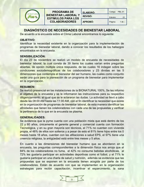 PROGRAMA DE BIENESTAR 