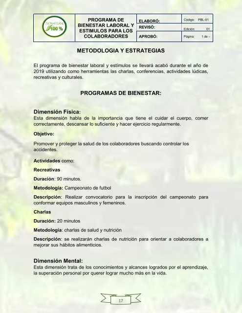 PROGRAMA DE BIENESTAR 