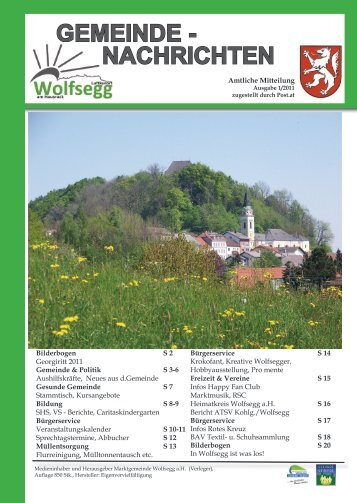 GEMEINDE - NACHRICHTEN - Wolfsegg am Hausruck