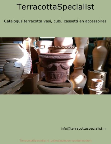 Catalogus van TerracottaSpecialist: vasi, cubi, cassetti en accessoires