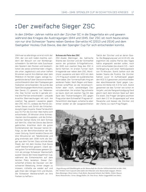 92. Spengler Cup Davos - Jahrbuch 2018 (40-er Jahre)