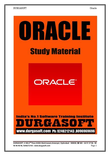 Naresh Technologies Oracle Material Pdf Naresh Technologies Oracle Material Pdf
