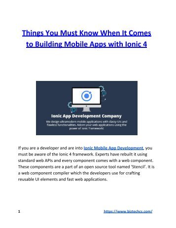 Things You Must Know When It Comes to Building Mobile Apps with Ionic 4