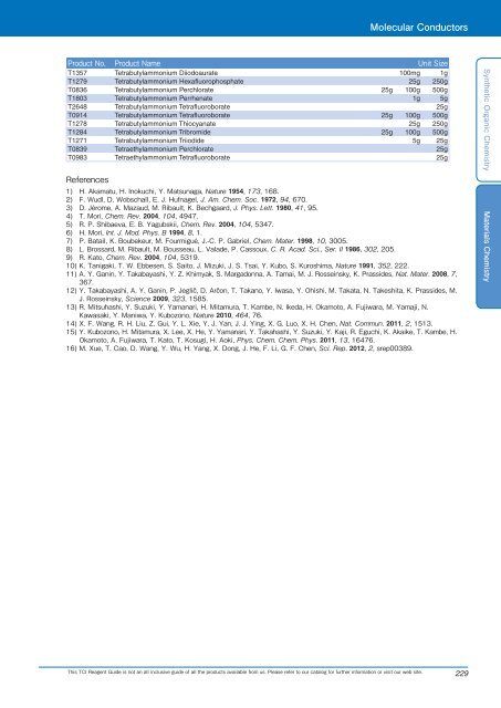 Tokyo Chemical Industries (TCI) Reagents Guide 8th Edition -Synthestic Organic Chemistry,Materials Chemistry_GH