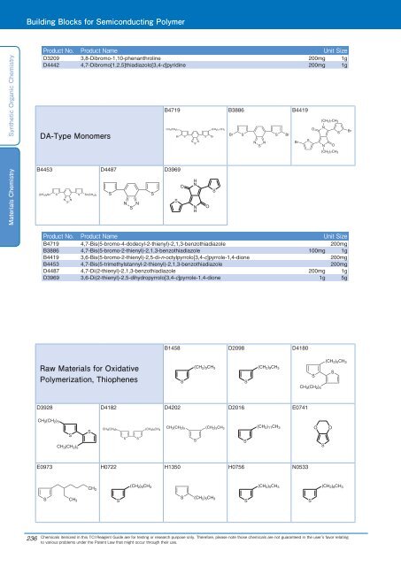 Tokyo Chemical Industries (TCI) Reagents Guide 8th Edition -Synthestic Organic Chemistry,Materials Chemistry_GH