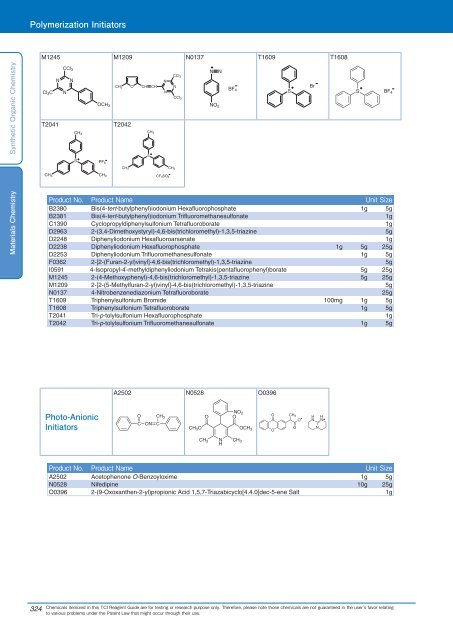 Tokyo Chemical Industries (TCI) Reagents Guide 8th Edition -Synthestic Organic Chemistry,Materials Chemistry_GH