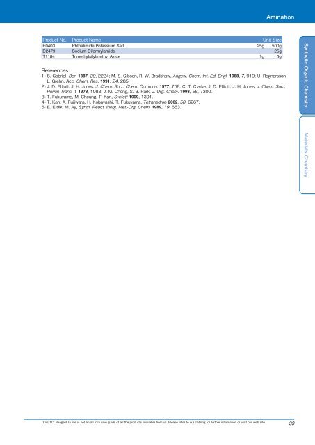 Tokyo Chemical Industries (TCI) Reagents Guide 8th Edition -Synthestic Organic Chemistry,Materials Chemistry_GH