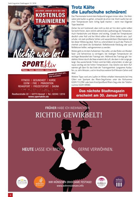 Sankt Augustiner Stadt-Magazin - Dezember 2018