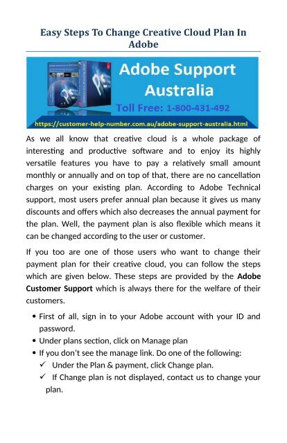 Easy steps to change creative cloud plan in Adobe