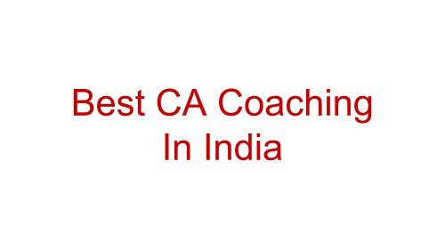 Best CA Coaching In India-1