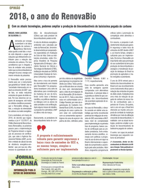 Jornal Paraná Dezembro 2018