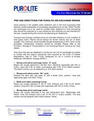 Pre-use Conditioning of Ion Exchange Resins - Purolite.com