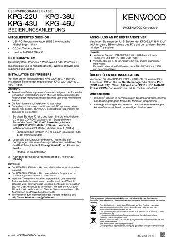 Kenwood KPG-43U - Communications German,Dutch OperationManual (2018)