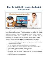 How To Get Rid Of McAfee Endpoint Encryption?