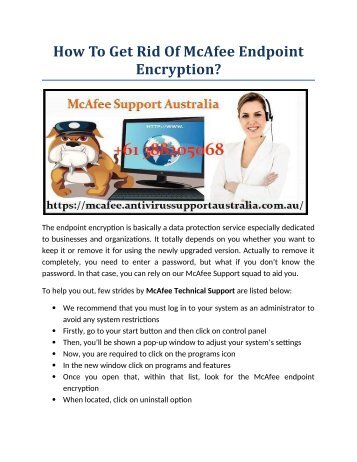 How To Get Rid Of McAfee Endpoint Encryption?