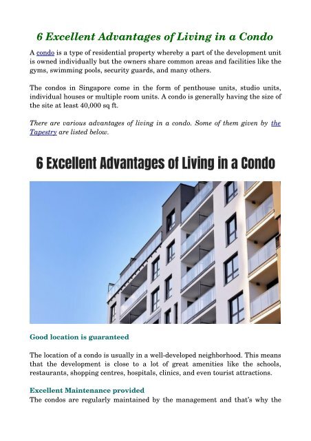 6 Excellent Advantages of Living in a Condo