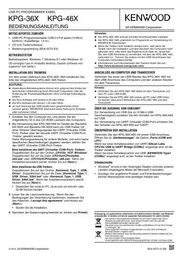 Kenwood KPG-46X - Communications German,Dutch OperationManual (2018)