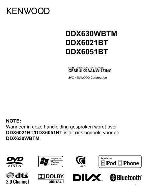 Kenwood DDX630WBTM - Car Electronics Dutch Manual (2011)