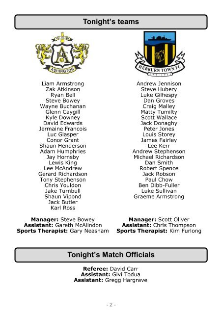 2018/19 #12 - 20th November 2018 - Ashington v. Hebburn Town