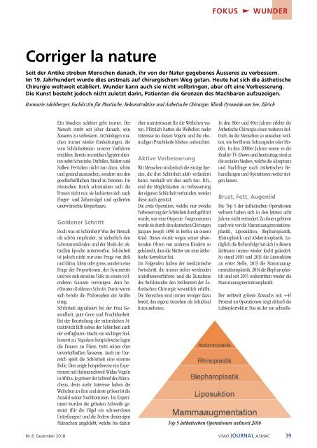 VSAO JOURNAL Nr. 6 - Dezember 2018