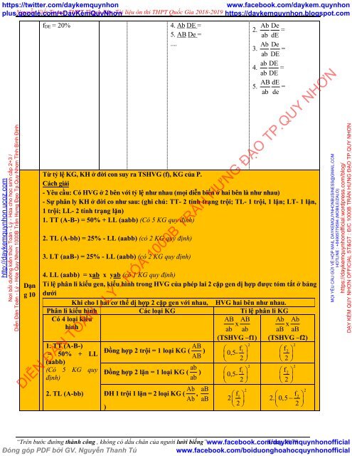 Tóm tắt kiến thức trọng tâm Sinh 12 thi THPTQG 2019, đầy đủ, ngắn gọn, chất lượng