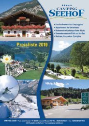 Preisliste Camping 2019